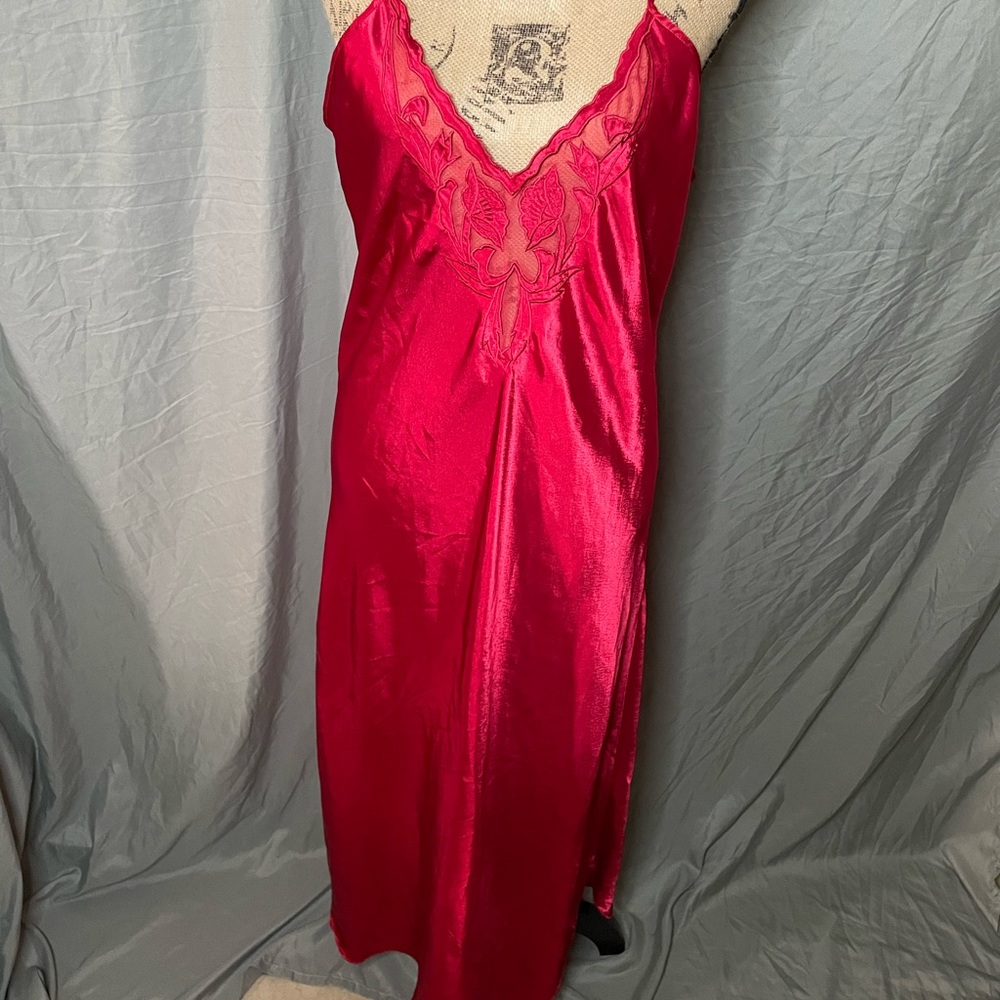 Nordstrom Lingerie Red Maxi Satin Finish Night Gown